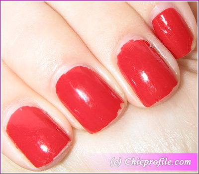 Essie Red Nouveau Nail Polish top coat swatch Essie Red Nouveau Nail Polish from The Art of Spring 2010 Collection   Review + Swatches