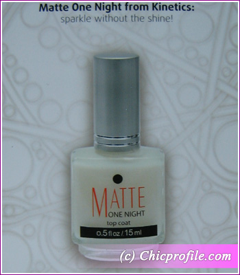 Kinetics matte one night top coat Kinetics Change It Up!   Spring 2010 Collection + Added Photos