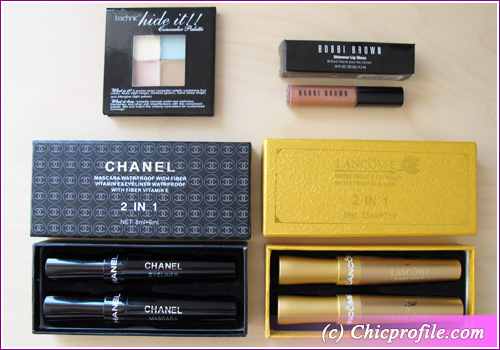 Chanel Lancome mascara eyeliner Bobbi Brown lip gloss Concealer Palette Giveaway for Julys Top Commentators