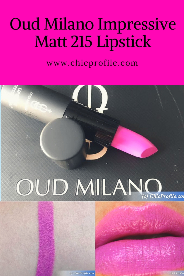 Oud Milano Impressive Matt 215 Lipstick Review, Swatches, Photos