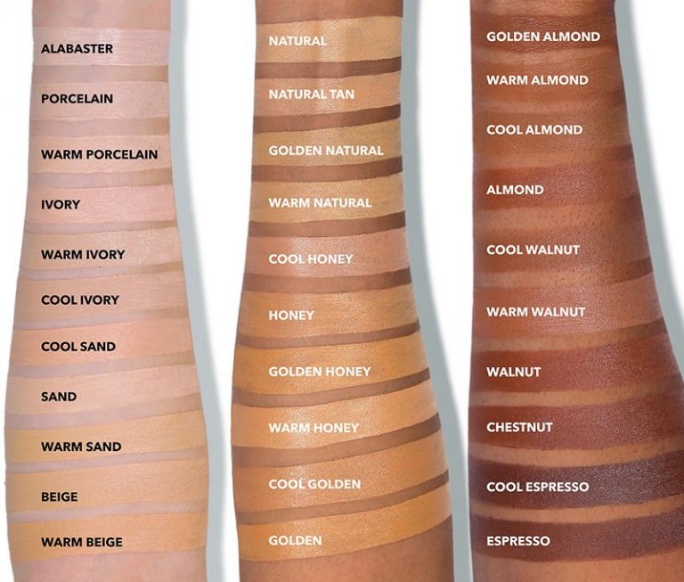 Brown Foundation Stick Colour Chart
