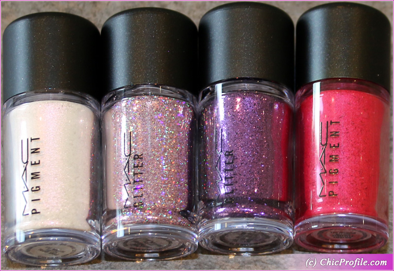MAC Pink Mini Glitter & Pigments Kit Holiday 2018 Review, Swatches 