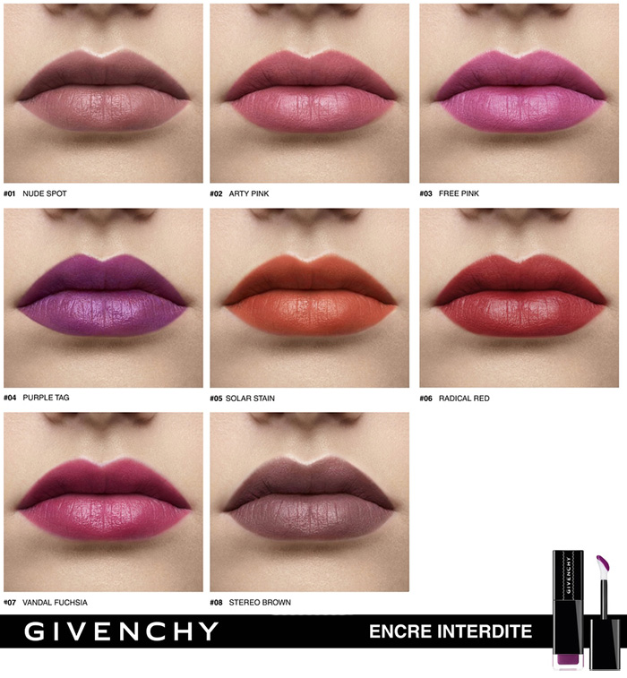 Givenchy-Encre-Interdite-a-Levres-2019-lip-color-swatches - Beauty Trends  and Latest Makeup Collections | Chic Profile