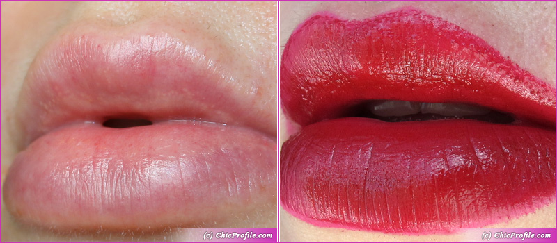 Gucci Louisa Red Satin Lipstick Lip Swatch