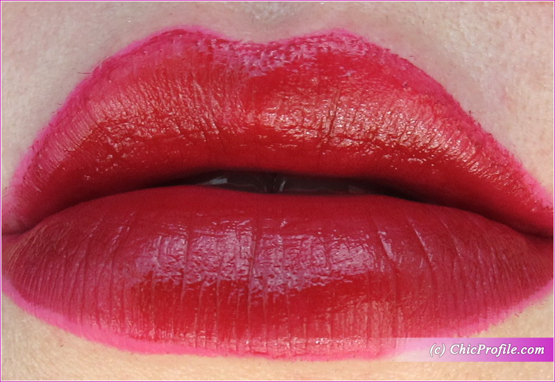 Gucci Louisa Red Satin Lipstick Lip Swatch