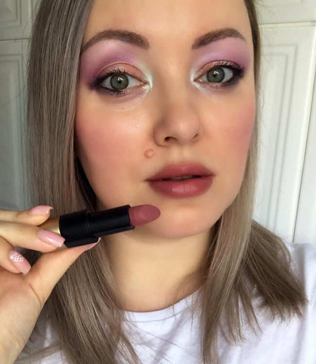 Hermes Rose Boise Lipstick Makeup Look