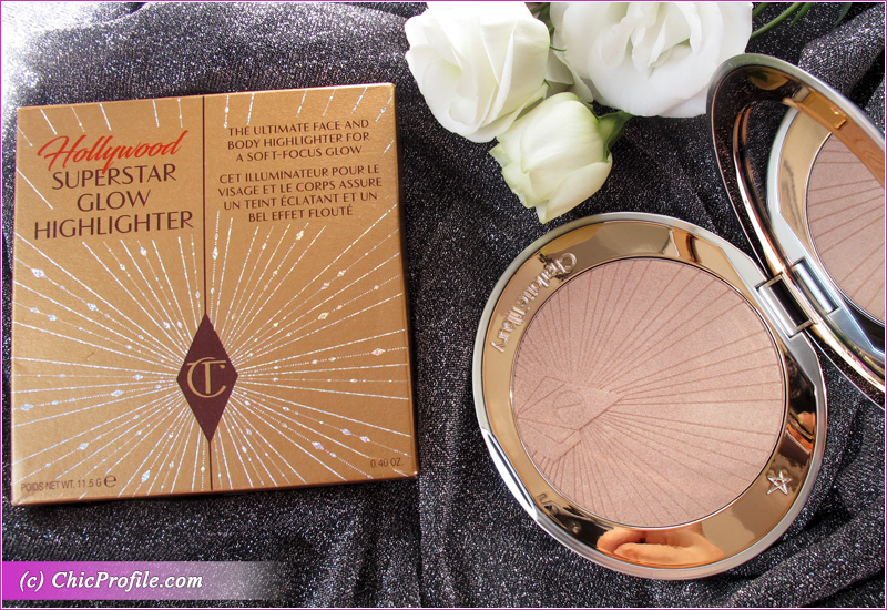 Charlotte Tilbury Hollywood Superstar Glow Highlighter Review Live Swatch Makeup Looks Charlotte Tilbury Superstar Glow Highlighter Review