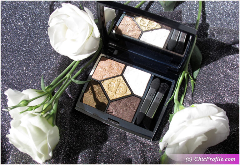 Dior Golden Nights (549) Golden Snow Eyeshadow Palette Review, Live Swatches, Makeup Look