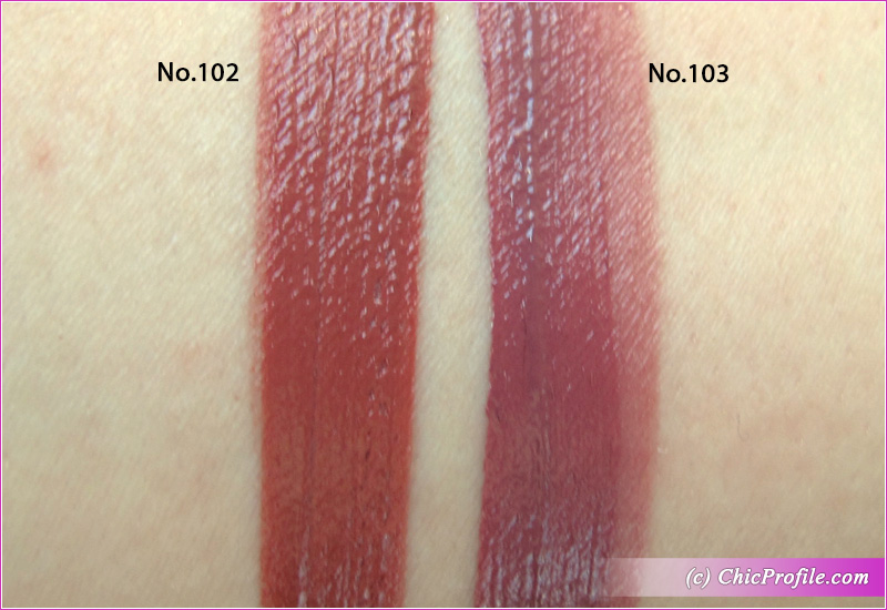 SUQQU Comfort Lip Fluid Fog 102 & 103 Pre-Holiday 2020 Swatches