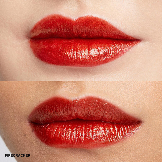 Luxe Metal Lipstick Firecraker Lip Swatch