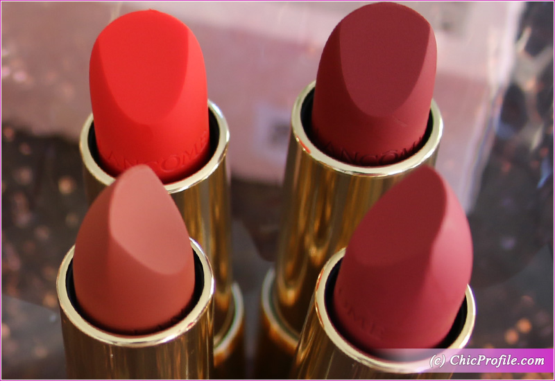 Lancome L'Absolu Rouge Intimatte Lipsticks Close Up