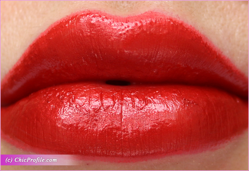 Lancome L'Absolu Rouge Crystal Flame Precious Holiday Lipstick Lip Swatch
