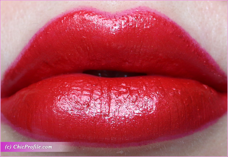 Lancome L'Absolu Rouge Crystal Sunset Precious Holiday Lipstick Lip Swatch