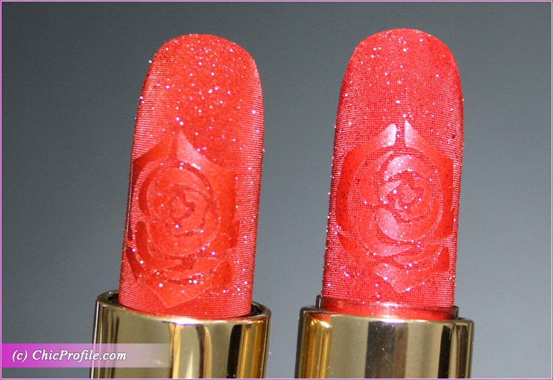 Lancome L'Absolu Rouge Crystal Flame & Crystal Sunset Precious Holiday Lipsticks Details