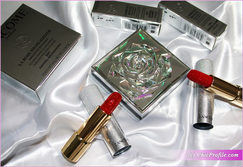 Lancome L'Absolu Rouge Crystal Flame & Crystal Sunset Precious Holiday Lipsticks Packaging