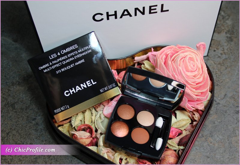 Chanel Bouquet Ambre (372) Les 4 Ombres Multi-Effect Quadra Eyeshadow Review,  Live Swatches, Makeup Look - Beauty Trends and Latest Makeup Collections