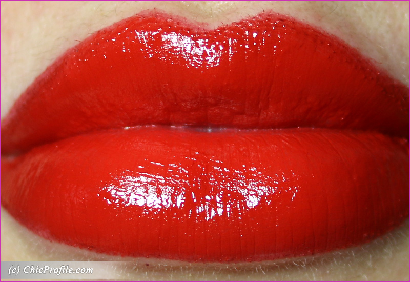 Hermes Rouge Amazone Satin Lipstick Lip Swatch